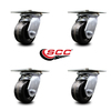 Service Caster 4 Inch Heavy Duty Phenolic Caster Set with Roller Bearings SCC, 4PK SCC-35S420-PHR-4